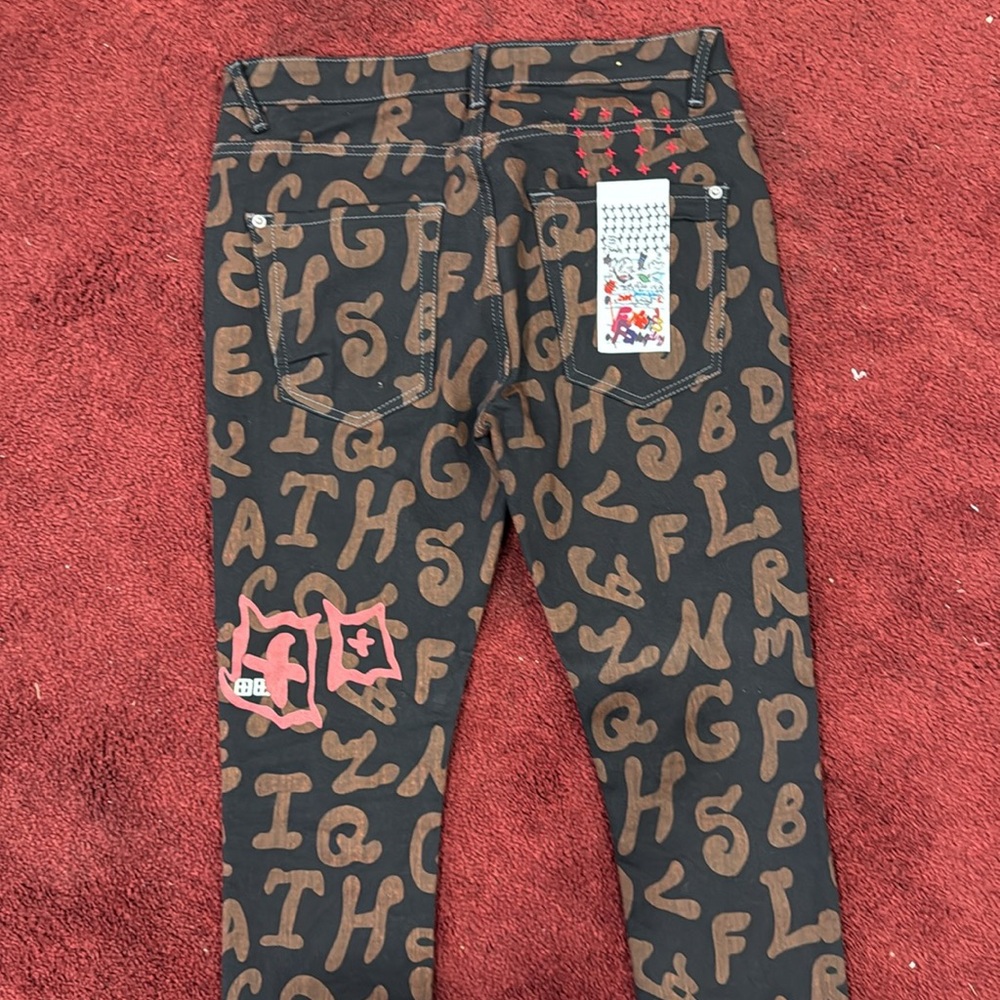 Ksubi Brand Brown and Black Letter Print Pants